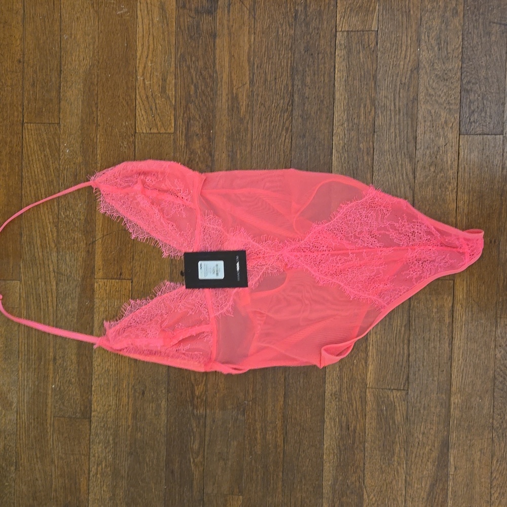 Pink teddy bodysuit sz L